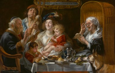 Zoals de ouderen zongen, zo pijpen de jongeren door Jacob Jordaens