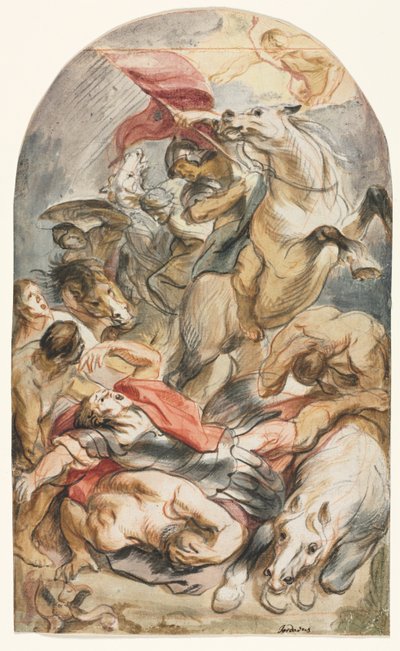 De bekering van Saul met ruiter en banier door Jacob Jordaens