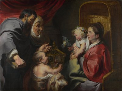 De Maagd en het Kind met Heiligen Zacharias, Elizabeth en Johannes de Doper, c. 1620 door Jacob Jordaens