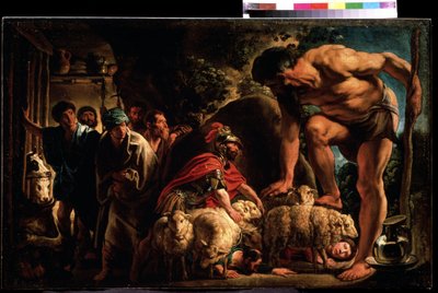 Ulysse in de grot van Polypheme, schilderij van Jacob Jordaens (1593-1678) Musee Pouchkine, Moskou door Jacob Jordaens
