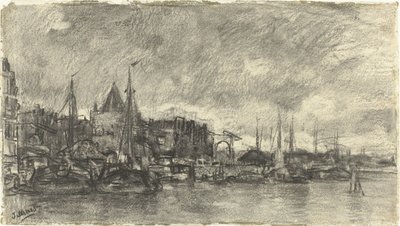 De Buitenkant met de Schreierstoren te Amsterdam door Jacob Maris