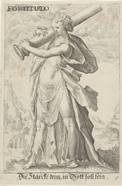 Kracht door Jacob Matham (attributed to)