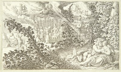 Bacchus en Ariadne door Jacob Matham