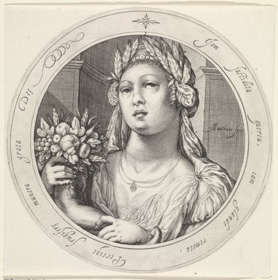 Ceres met cornucopia door Jacob Matham