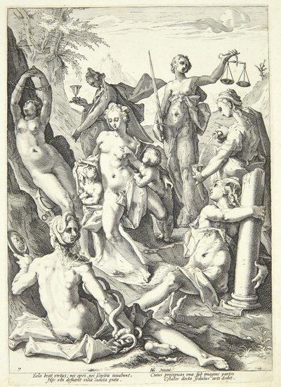 De zeven deugden door Jacob Matham