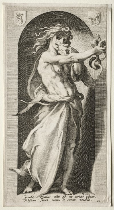 Afgunst, 1593 door Jacob Matham