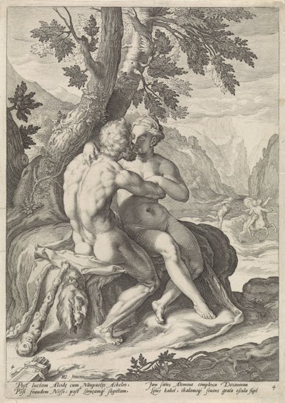 Hercules en Deïanira door Jacob Matham