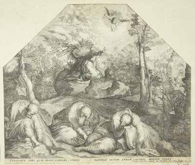 Jezus in de Hof van Getsemane door Jacob Matham