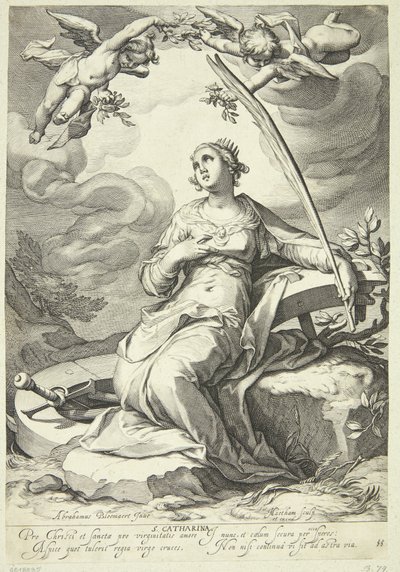Catharina van Alexandrië door Jacob Matham