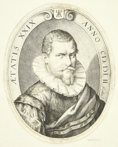 Portret van een 29-jarige man door Jacob Matham