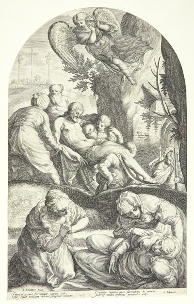 De graflegging van Christus door Jacob Matham