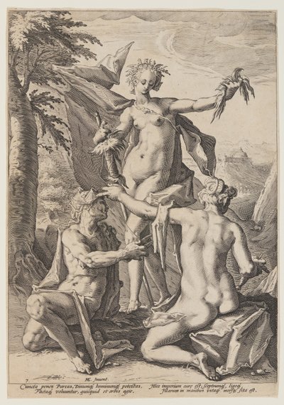 De schikgodinnen door Jacob Matham