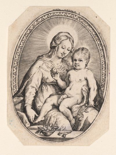 De maagd en het kind door Jacob Matham