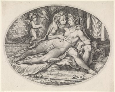 Venus en Adonis door Jacob Matham