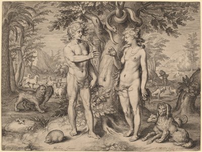 De Val van de Mens door Jacob Matham, after Hendrik Goltzius