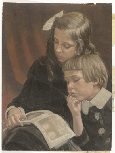 Portret van Mies en Co Merkelbach door Jacob Merkelbach