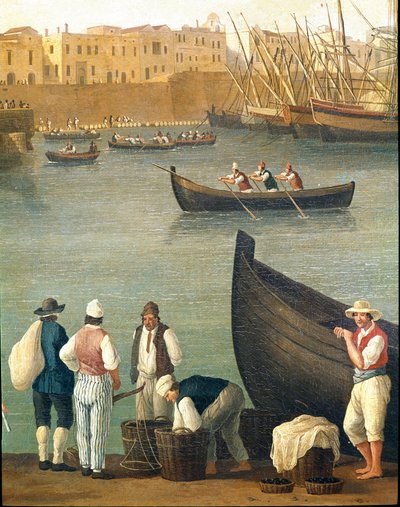 Mosselvissers uit Monopoli, Puglia, Italië door Jacob Philippe Hackert