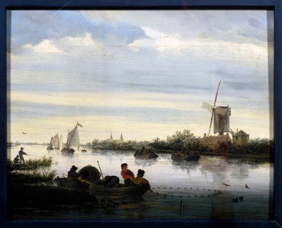 Landschap met molen door Jacob Salomonsz. Ruysdael