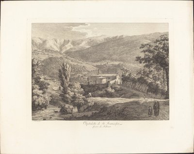 Ospitaletto van San Francesco, buiten Subiaco door Jacob Wilhelm Mechau