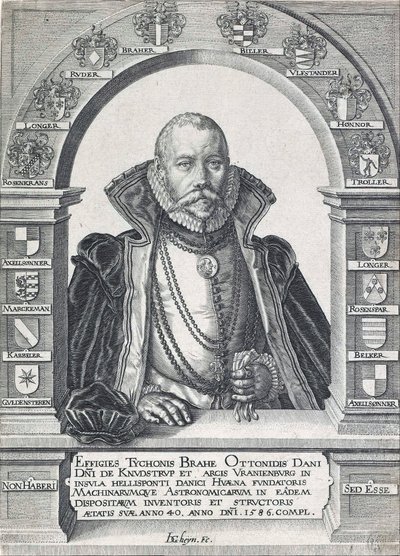 Portret van Tycho Brahe 1546 - 1601, pub. 1586 door Jacob de Gheyn
