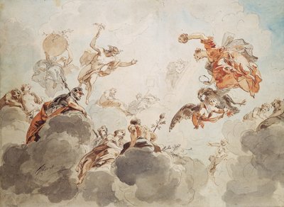 Ontwerp voor een plafond in het Hudde Huis, Den Haag door Jacob de Wit