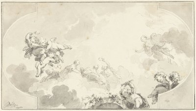 Ontwerp voor plafondschildering door Jacob de Wit