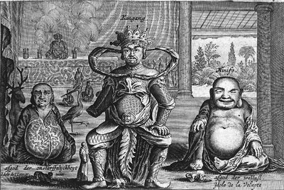 Chinese Goden inclusief Shou-hsing, de God van de Lang Leven, uit een verslag van een Nederlandse Ambassade naar China door Jacob van Meurs