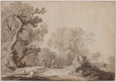 Boeren aan de rand van een bos, ca. 1630 door Jacob van Mosscher