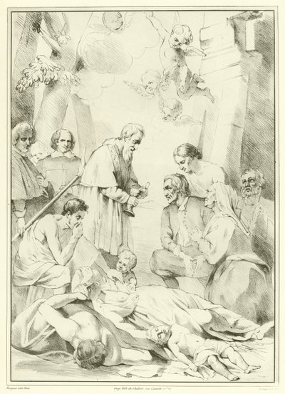St. Macarius van Gent helpt de pestslachtoffers door Jacob van Oost