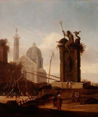 Een Italiaans Capriccio in een Middellandse Zeehaven door Jacob van der Ulft