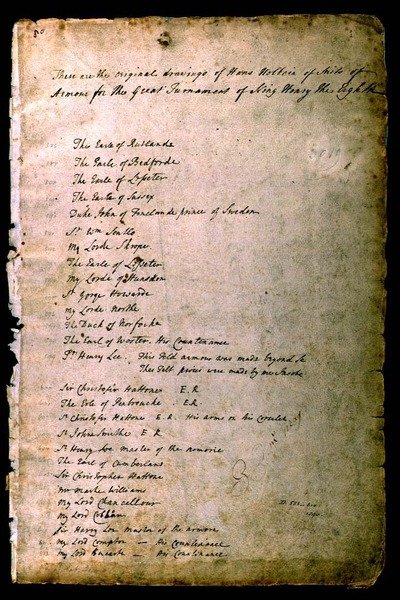 Index van Harnassen uit Een Elizabethaans Wapenboek, ca. 1589 door Jacobe Halder