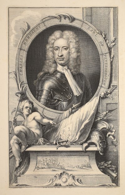Portret van Charles Mordaunt, Graaf van Peterborough, illustratie uit 