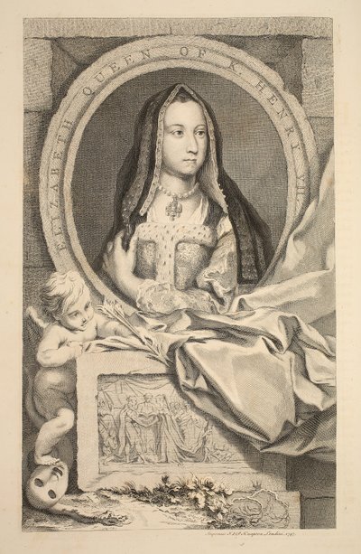 Portret van Elizabeth, Koningin van Hendrik VII, illustratie uit 