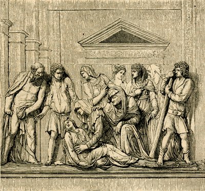 Sint Antonius wekt verdronken vrouw tot leven, marmeren reliëf door Jacopo Sansovino (1486-1570), basiliek van Sint Antonius van Padua, Padua, Veneto, Italië door Jacopo (1486 1570) Sansovino