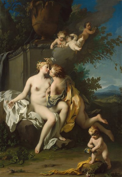 Flora en Zephyr, 1730s door Jacopo Amigoni