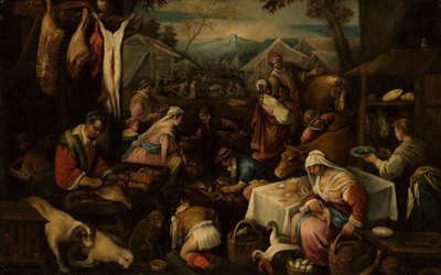 Markttafereel door Jacopo Bassano