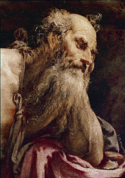 Sint Hiëronymus in meditatie door Jacopo Bassano