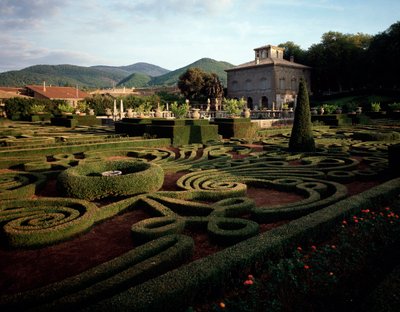 Zicht op villa Lante door Jacopo Vignola