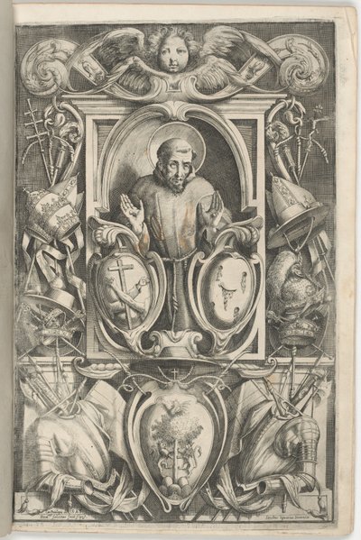 Frontispice met Portret van Sint Franciscus door Jacopo Ligozzi