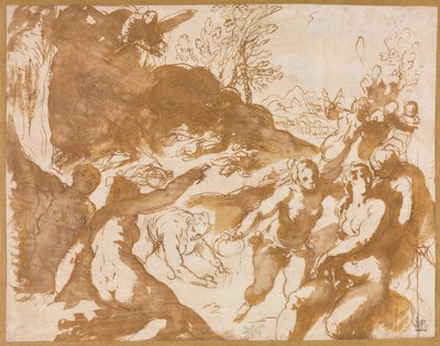 Apollo en de Muzen gewekt door de roep van de Faam door Jacopo Palma il Giovane
