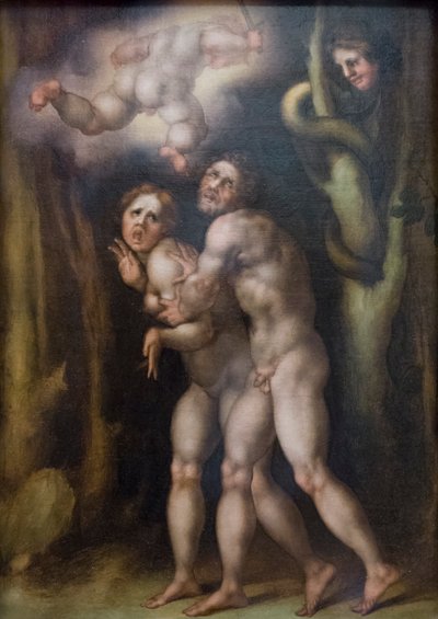 Verdrijving van Adam en Eva uit het aardse paradijs door Jacopo Pontormo