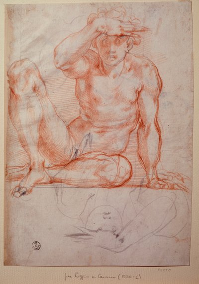 Naakte man door Jacopo Pontormo