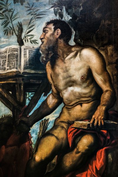 De heilige Andreas en de heilige Hiëronymus, circa 1551-52 (olieverf op doek) door Jacopo Robusti Tintoretto