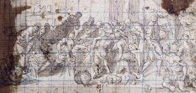 Studie voor Bruiloft te Kana door Jacopo Robusti Tintoretto