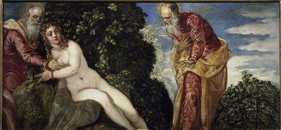 Suzanne en de ouderlingen, circa 1555 door Jacopo Robusti Tintoretto