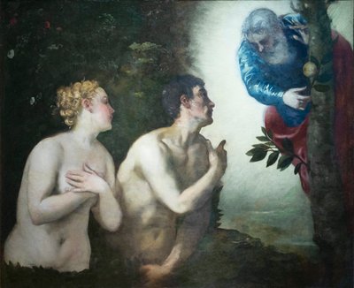 De verdrijving van Adam en Eva uit de tuin van Eden door Jacopo Robusti Tintoretto