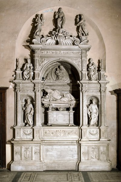 Grafmonument ter ere van kardinaal Ascanio Maria Sforza (marmeren sculptuur, 1505-1507) door Jacopo Sansovino