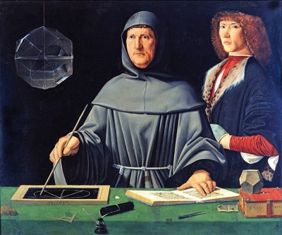 Italiaans: Portret van Luca Pacioli Portret van Luca Pacioli door Jacopo de