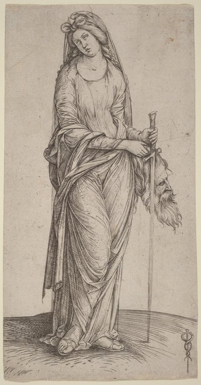 Judith met het hoofd van Holofernes in haar handen door Jacopo de