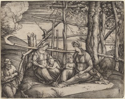 De Heilige Familie met Sint Elizabeth door Jacopo de